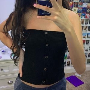 AEO Black Button Tube Top